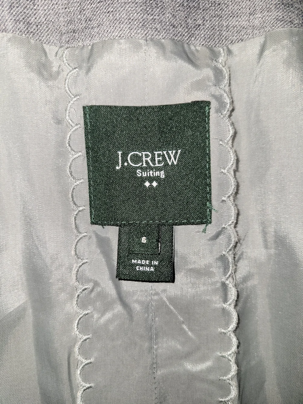 J. Crew Women's Gray Wool Blend Peplum Blazer 3/4 Sleeves Size 6